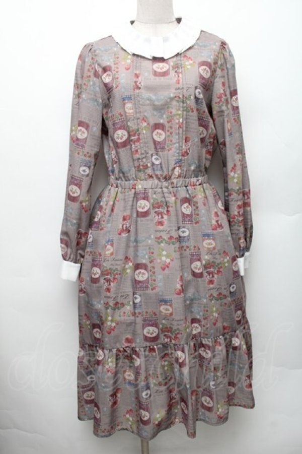 画像1: axes femme POETIQUE / コンフィチュールフリル襟ワンピース M ブラウン S-26-01-28-025-AX-OP-TE-ZS (1)