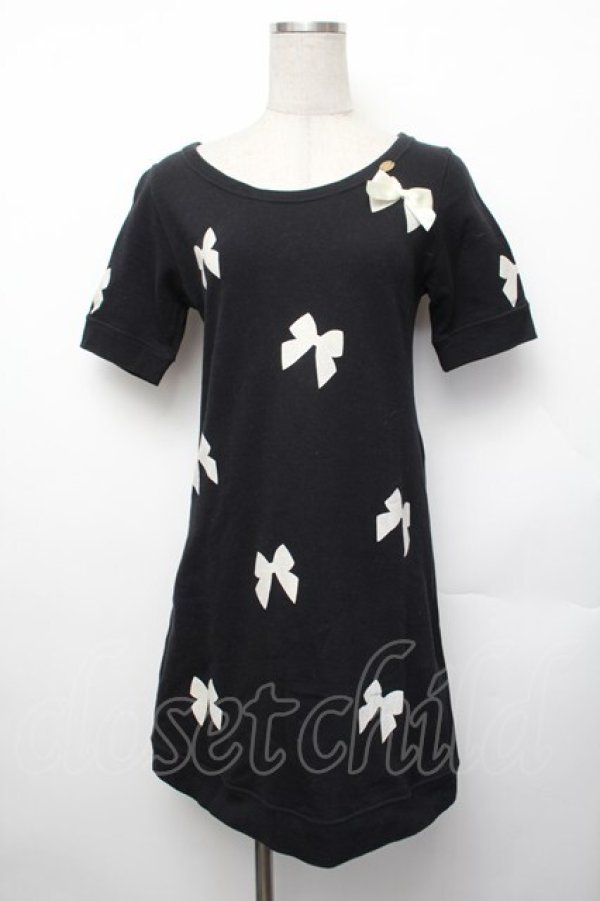 画像1: MILK / リボンワンピース  黒 S-26-01-29-032-ML-SK-AS-ZS (1)