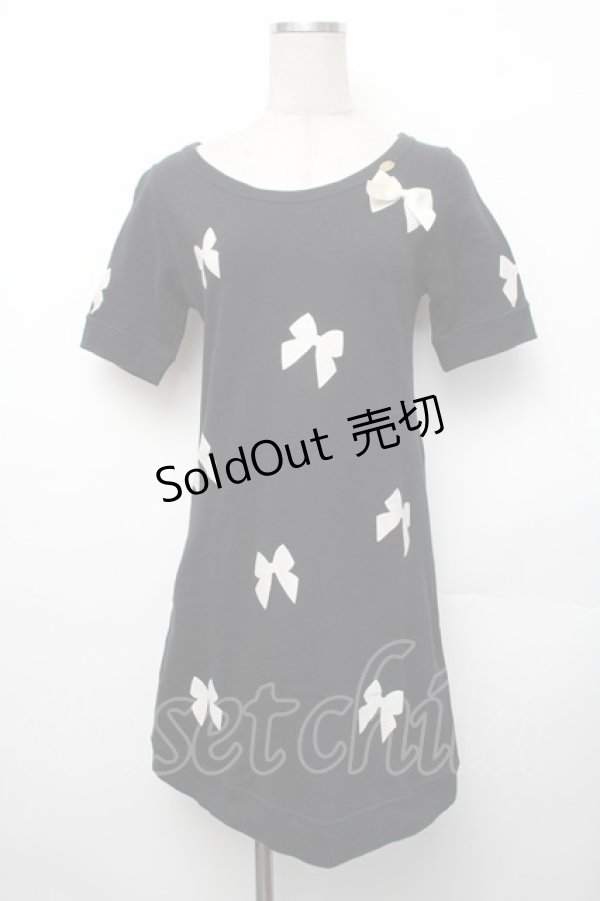画像1: MILK / リボンワンピース  黒 S-26-01-29-032-ML-SK-AS-ZS (1)