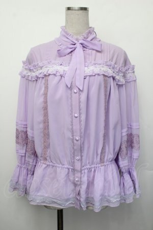 画像: 星箱works / 七色ワルツフリルブラウス  ラベンダー S-26-01-29-033-PU-BL-HR-ZS