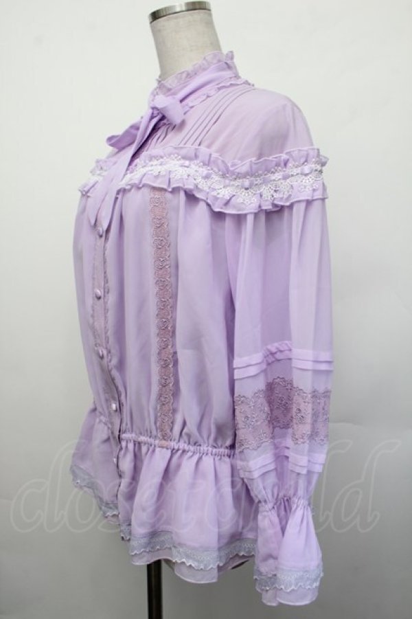 画像2: 星箱works / 七色ワルツフリルブラウス  ラベンダー S-26-01-29-033-PU-BL-HR-ZS (2)