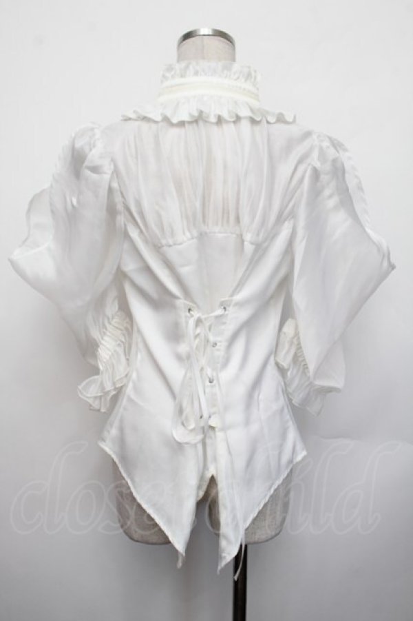 画像3: 星箱Works / ミッドナイトスターオフショルダー半袖ブラウス  白 S-26-01-29-034-0-BL-HR-ZS (3)