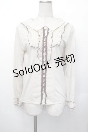 画像: axes femme / 襟付きブラウスカットソー  オフ S-26-01-29-036-AX-TO-AS-ZS