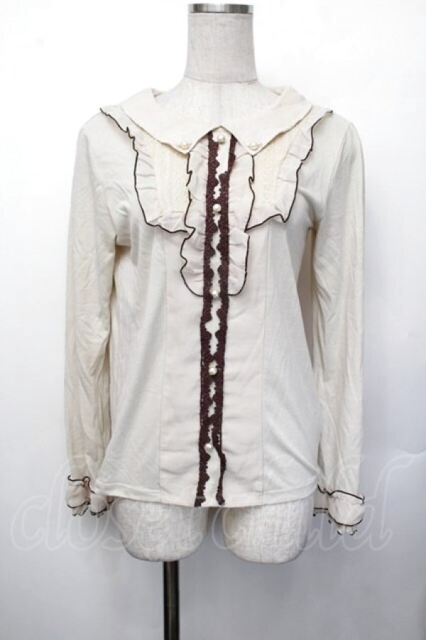 画像1: axes femme / 襟付きブラウスカットソー  オフ S-26-01-29-036-AX-TO-AS-ZS (1)