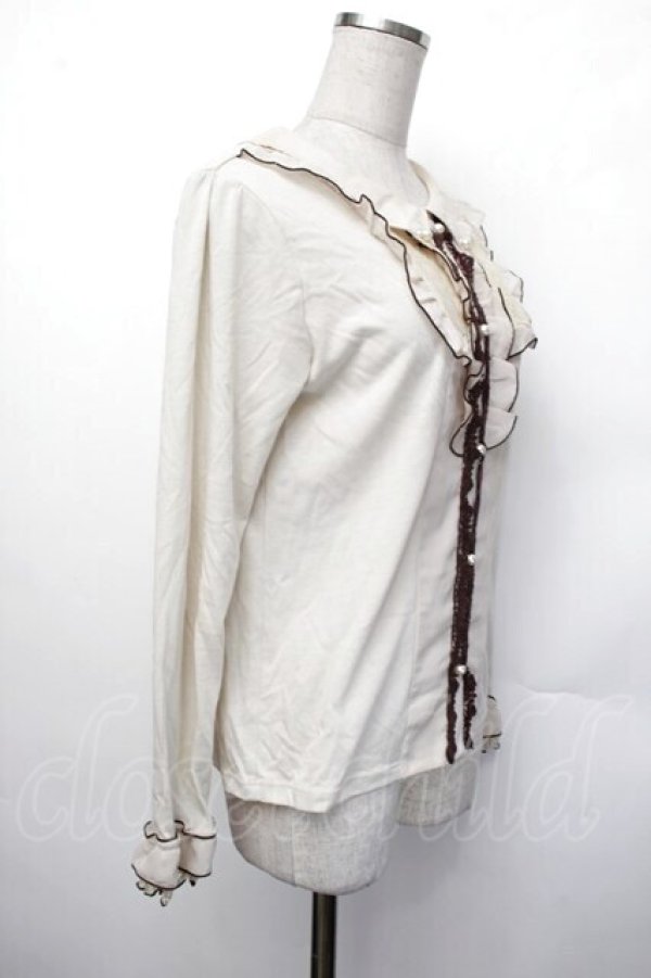 画像2: axes femme / 襟付きブラウスカットソー  オフ S-26-01-29-036-AX-TO-AS-ZS (2)