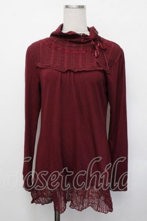 画像: axes femme / レーシーロングタートル  ワイン S-26-01-29-037-AX-TO-AS-ZS