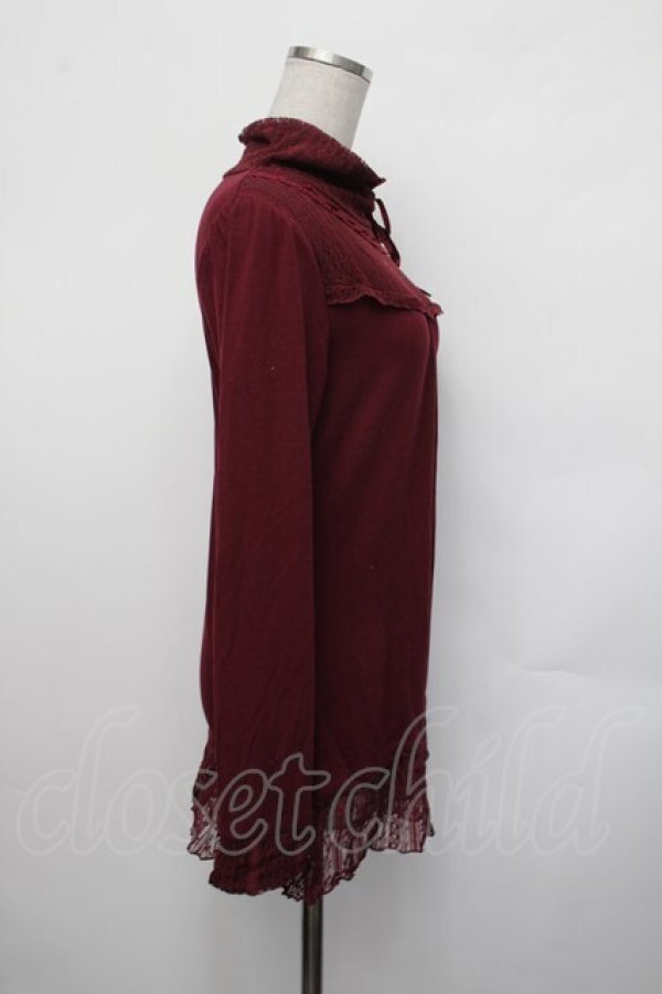 画像2: axes femme / レーシーロングタートル  ワイン S-26-01-29-037-AX-TO-AS-ZS (2)