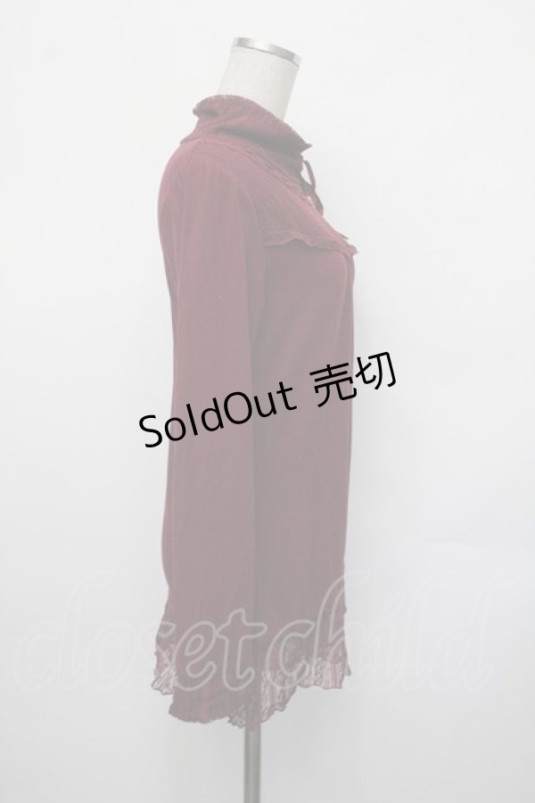 画像2: axes femme / レーシーロングタートル  ワイン S-26-01-29-037-AX-TO-AS-ZS (2)