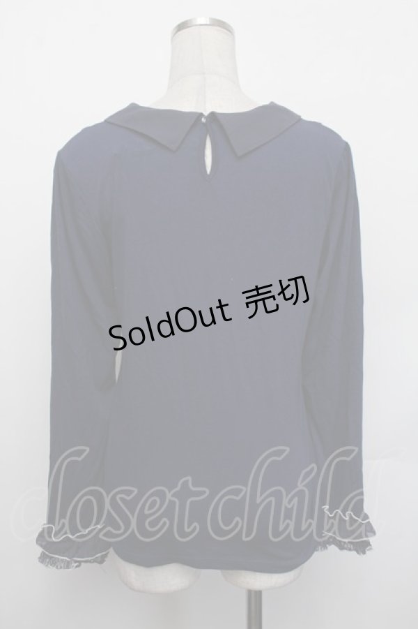 画像3: axes femme / 襟付きブラウスカットソー  紺 S-26-01-29-039-AX-TO-AS-ZS (3)