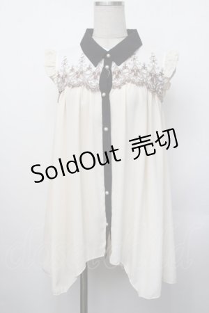 画像: axes femme / ヨーク刺繍イレヘムチュニック  オフ S-26-01-29-040-AX-TO-AS-ZS