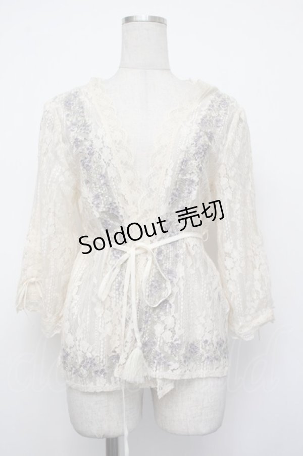 画像1: axes femme / フラワー刺繍レースカーデ/ミュルーズ染織美術館コラボ  オフ S-26-01-29-043-AX-TO-AS-ZS (1)