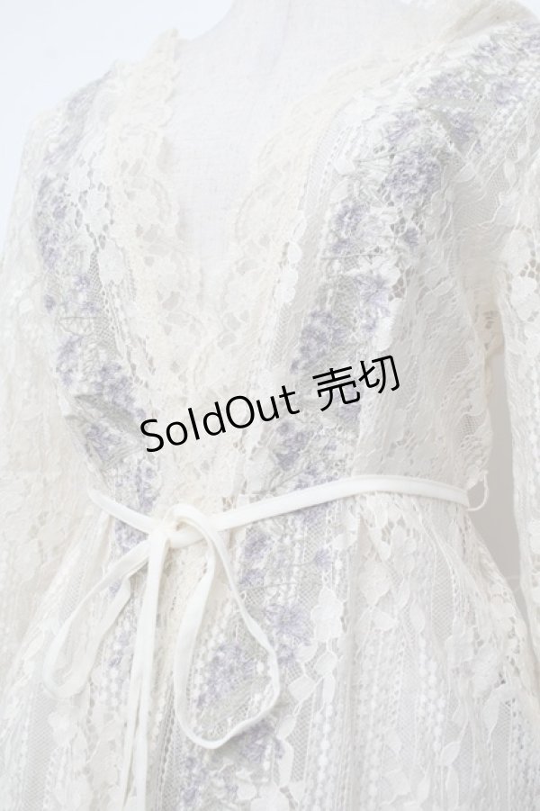 画像2: axes femme / フラワー刺繍レースカーデ/ミュルーズ染織美術館コラボ  オフ S-26-01-29-043-AX-TO-AS-ZS (2)