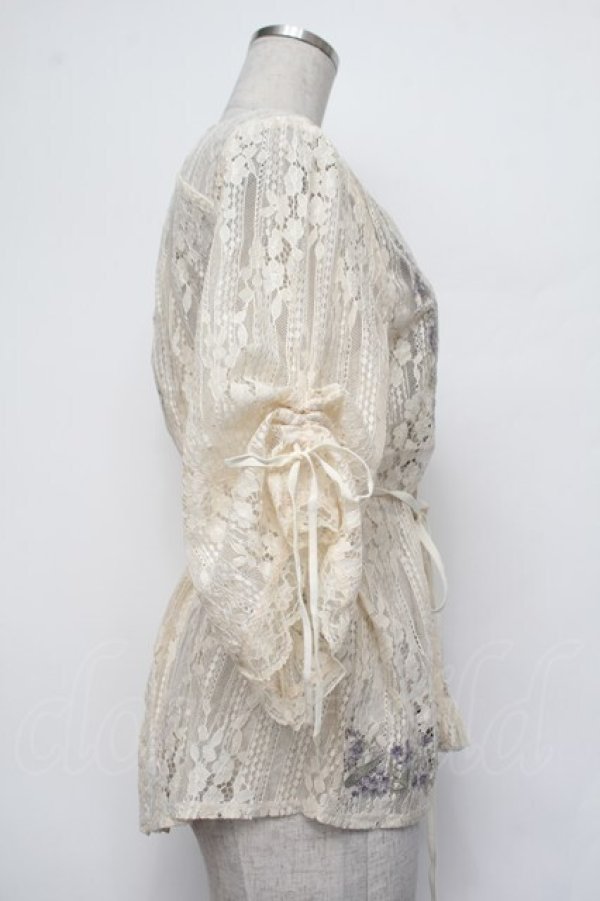 画像3: axes femme / フラワー刺繍レースカーデ/ミュルーズ染織美術館コラボ  オフ S-26-01-29-043-AX-TO-AS-ZS (3)