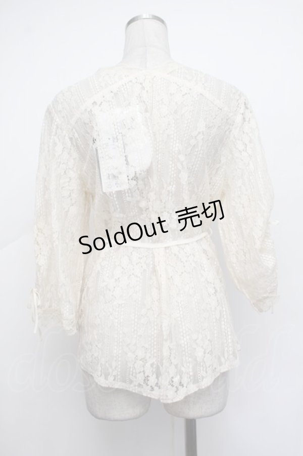 画像4: axes femme / フラワー刺繍レースカーデ/ミュルーズ染織美術館コラボ  オフ S-26-01-29-043-AX-TO-AS-ZS (4)