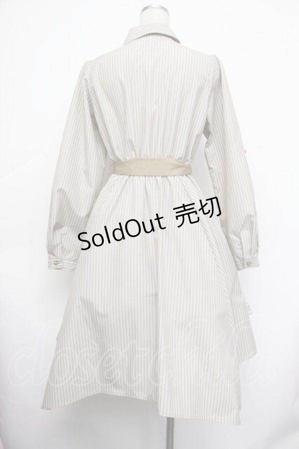 画像3: axes femme / スカーフ柄切換シャツワンピ  カーキ S-26-01-29-044-AX-OP-AS-ZS (3)