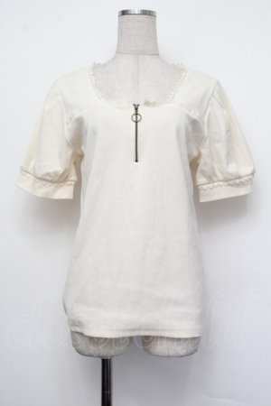 画像: axes femme POETIQUE / きらめく花園刺繍カットプルオーバー  オフ S-26-01-29-045-AX-TO-AS-ZS