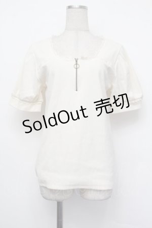 画像: axes femme POETIQUE / きらめく花園刺繍カットプルオーバー  オフ S-26-01-29-045-AX-TO-AS-ZS