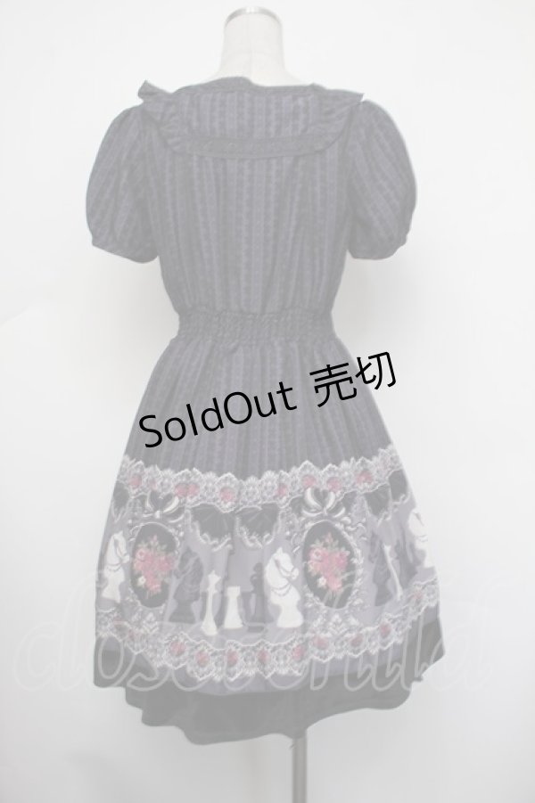 画像3: axes femme / チェス柄ストライプレースワンピース  紫 S-26-01-29-049-AX-OP-AS-ZS (3)