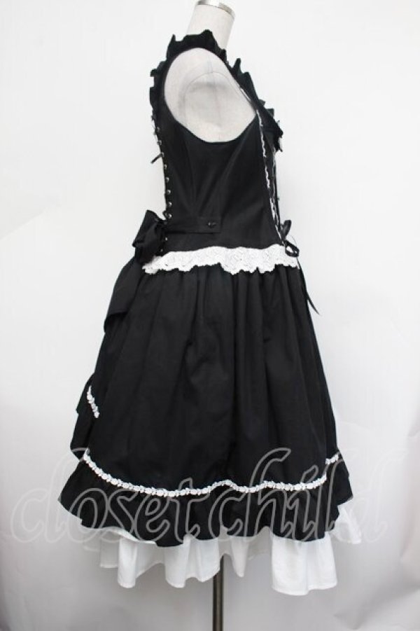 画像3: ALICE and the PIRATES / Adelineジャンパースカート  黒ｘ白 S-26-01-29-050-PA-OP-AS-ZS (3)