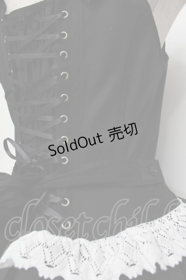 画像5: ALICE and the PIRATES / Adelineジャンパースカート  黒ｘ白 S-26-01-29-050-PA-OP-AS-ZS (5)