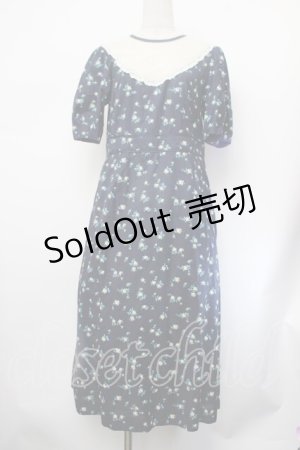 画像: Jane Marple Dans Le Salon / ローズワンピース  紺 S-26-01-29-051-JM-OP-AS-ZS