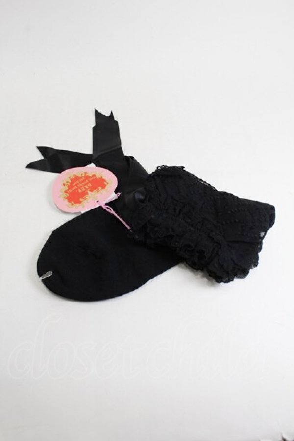 画像2: BABY,THE STARS SHINE BRIGHT / チュールレースクルー丈ソックス  黒 S-26-01-29-006-BA-ZA-AS-ZS (2)