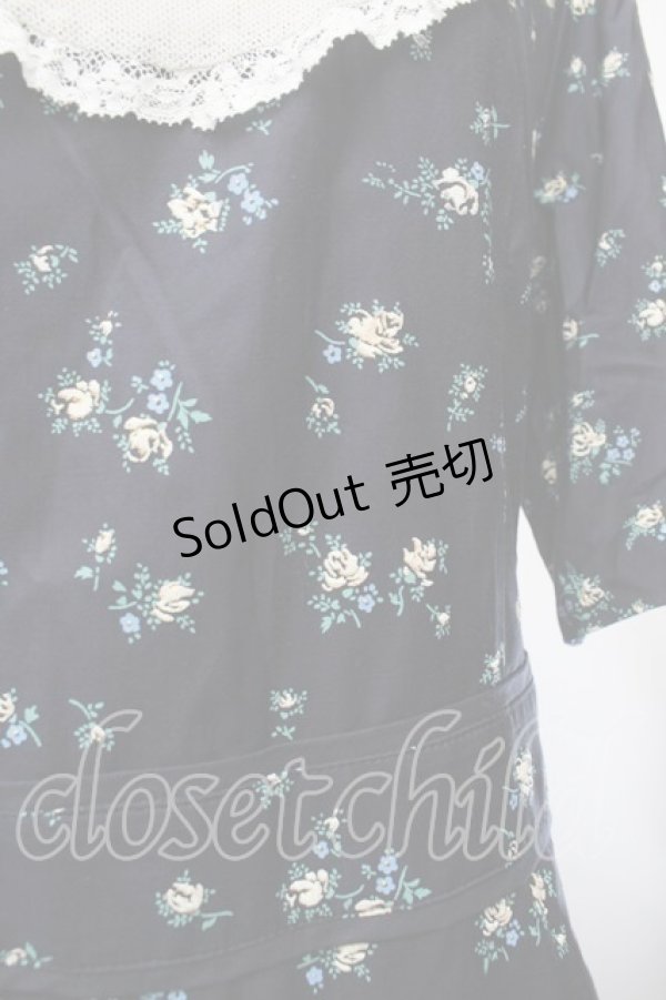 画像5: Jane Marple Dans Le Salon / ローズワンピース  紺 S-26-01-29-051-JM-OP-AS-ZS (5)