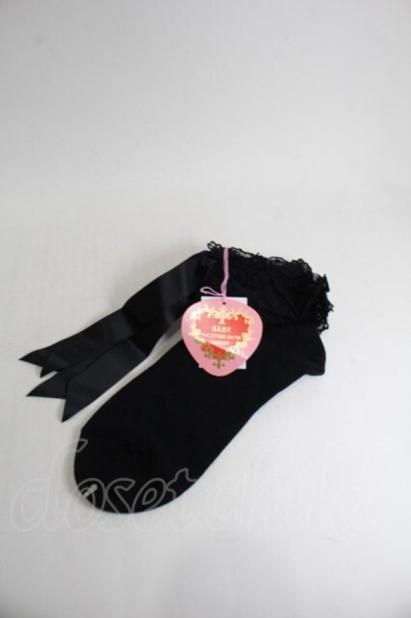 画像3: BABY,THE STARS SHINE BRIGHT / チュールレースクルー丈ソックス  黒 S-26-01-29-006-BA-ZA-AS-ZS (3)