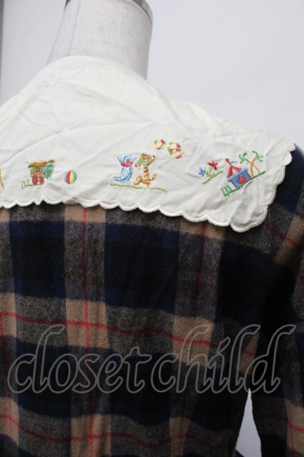 画像5: Jane Marple / Circus EMBカラーシャギーチェックドレス  ベージュｘ紺 S-26-01-29-053-JM-OP-AS-ZS (5)