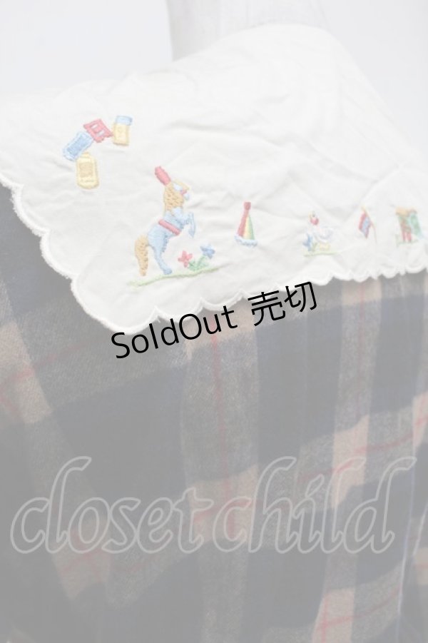 画像6: Jane Marple / Circus EMBカラーシャギーチェックドレス  ベージュｘ紺 S-26-01-29-053-JM-OP-AS-ZS (6)