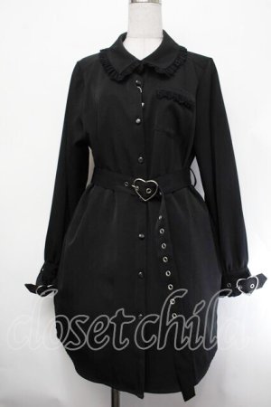 画像: DearMyLove / ハートベルトレースシャツワンピ 3L 黒 S-26-01-29-054-EL-OP-TE-ZS