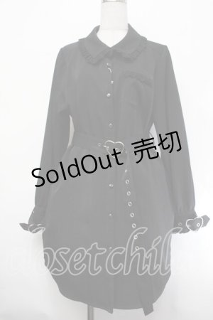 画像: DearMyLove / ハートベルトレースシャツワンピ 3L 黒 S-26-01-29-054-EL-OP-TE-ZS