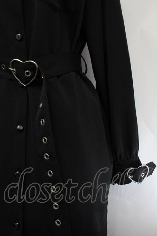 画像2: DearMyLove / ハートベルトレースシャツワンピ 3L 黒 S-26-01-29-054-EL-OP-TE-ZS (2)