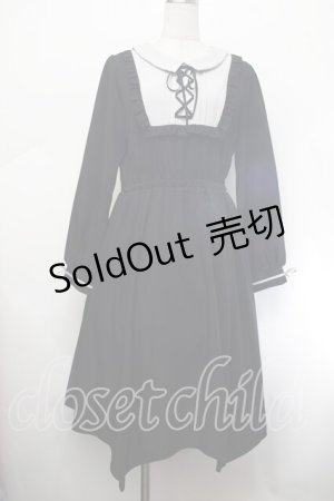 画像: axes femme / ブロッキング風イレヘムワンピース  黒ｘグレー S-26-01-29-055-AX-OP-HR-ZS