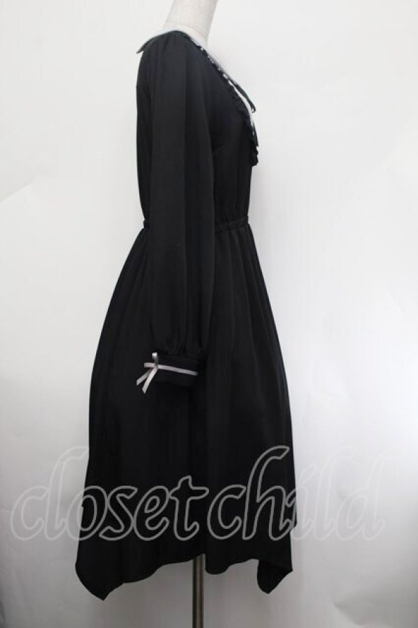 画像2: axes femme / ブロッキング風イレヘムワンピース  黒ｘグレー S-26-01-29-055-AX-OP-HR-ZS (2)