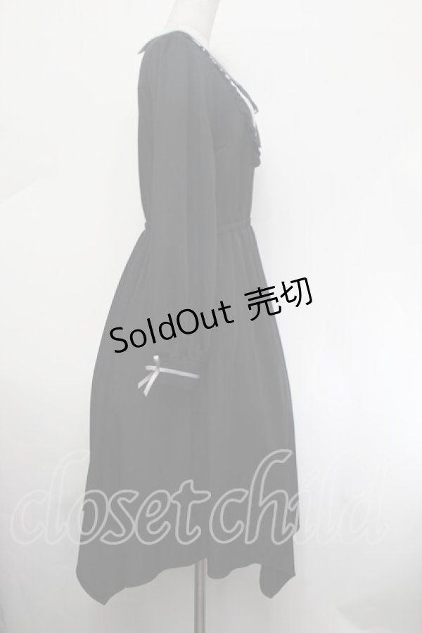 画像2: axes femme / ブロッキング風イレヘムワンピース  黒ｘグレー S-26-01-29-055-AX-OP-HR-ZS (2)