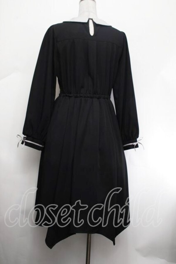 画像3: axes femme / ブロッキング風イレヘムワンピース  黒ｘグレー S-26-01-29-055-AX-OP-HR-ZS (3)