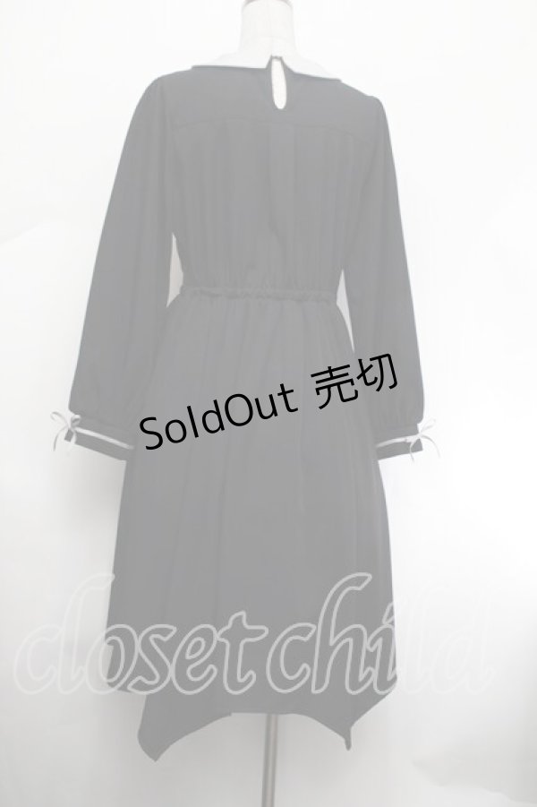 画像3: axes femme / ブロッキング風イレヘムワンピース  黒ｘグレー S-26-01-29-055-AX-OP-HR-ZS (3)