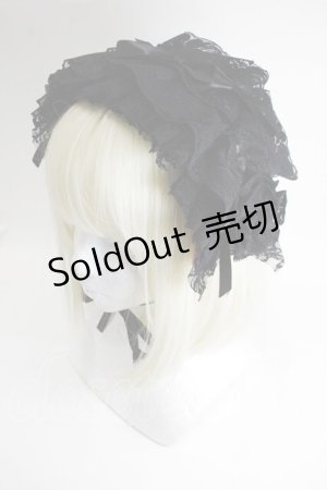 画像: MARBLE / バラ付きレース地ボリュームヘッドドレス  黒 S-26-01-29-007-GO-AC-HR-ZS