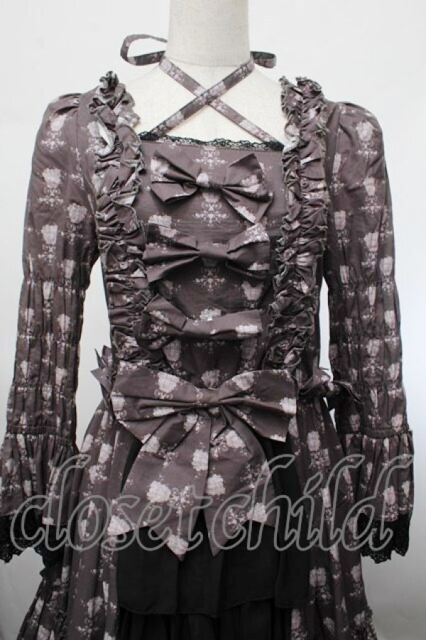 画像4: ATELIER PIERROT / Rosy Bouquet Dress  グレー S-26-01-29-056-EL-OP-HR-ZS (4)