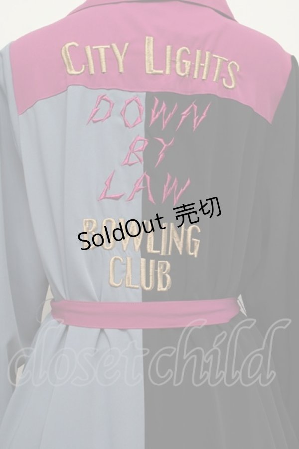 画像4: jouetie / 配色シャツワンピース M 黒×ブルーグレー×ピンク S-26-01-29-057-EL-TO-TE-ZS (4)