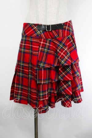 画像: Jane Marple / チェックスカート  赤 S-26-01-29-059-JM-SK-AS-ZS