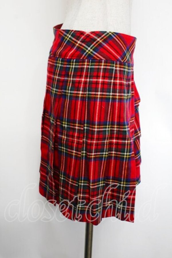 画像2: Jane Marple / チェックスカート  赤 S-26-01-29-059-JM-SK-AS-ZS (2)