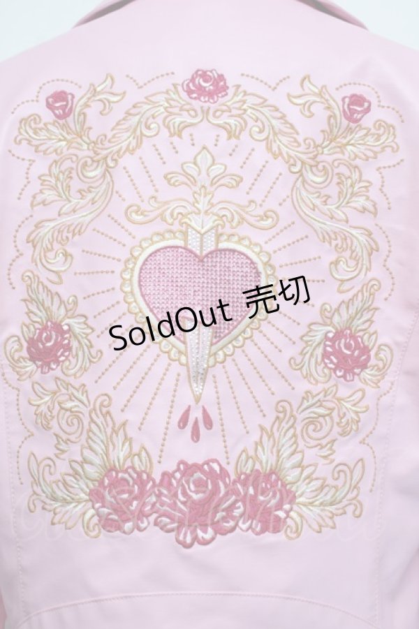 画像4: DOLLS KILL / 刺繍ライダース  ピンク S-26-01-29-065-PU-JA-AS-ZS (4)