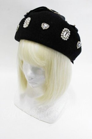 画像: LIZ LISA / ビジューリボンベレー  黒 S-26-01-29-010-LO-BG-TE-ZS