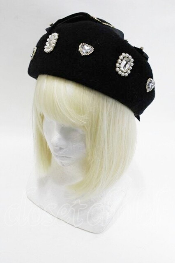 画像1: LIZ LISA / ビジューリボンベレー  黒 S-26-01-29-010-LO-BG-TE-ZS (1)