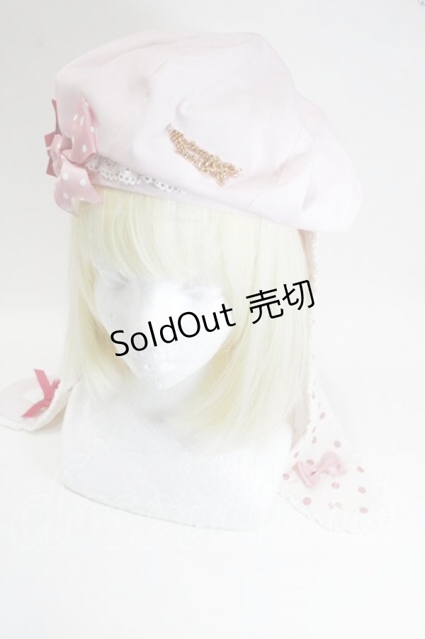 画像1: 青木美沙子x花と真珠箱 / ラビットリボン ベレー帽  ピンク S-26-01-29-011-LO-ZA-HR-ZS (1)