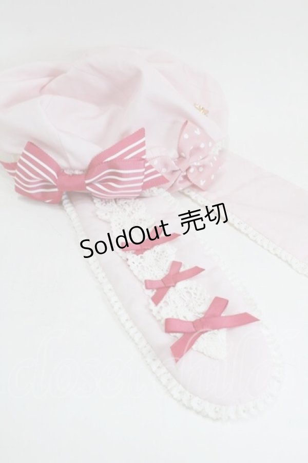 画像3: 青木美沙子x花と真珠箱 / ラビットリボン ベレー帽  ピンク S-26-01-29-011-LO-ZA-HR-ZS (3)