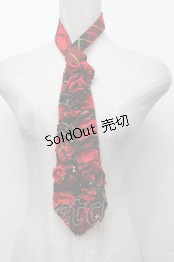 画像1: Jane Marple / チェックフリルネクタイ  赤 S-26-01-29-013-JM-ZA-AS-ZS (1)