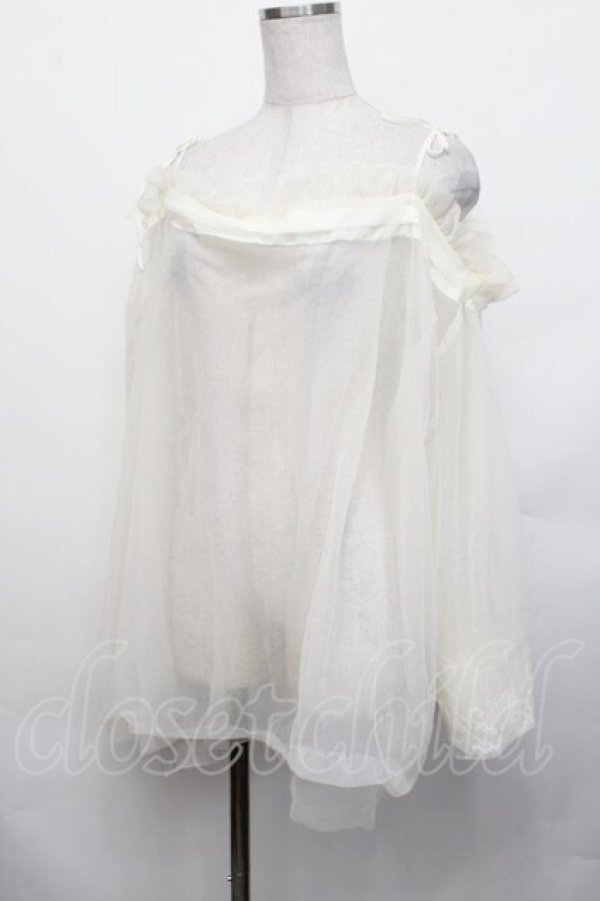 画像1: axes femme / チュールオフショルトップス  アイボリー S-26-01-29-016-AX-TO-TE-ZS (1)